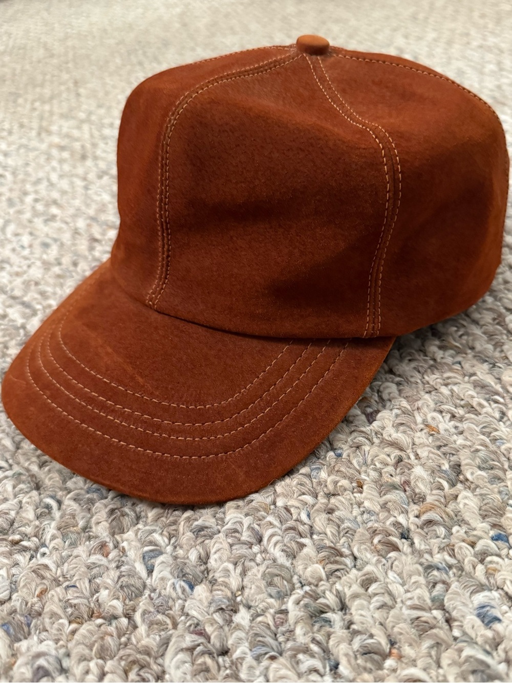 RARE vintage L.L. Bean unisex Suede Baseball Cap - Rust Brown